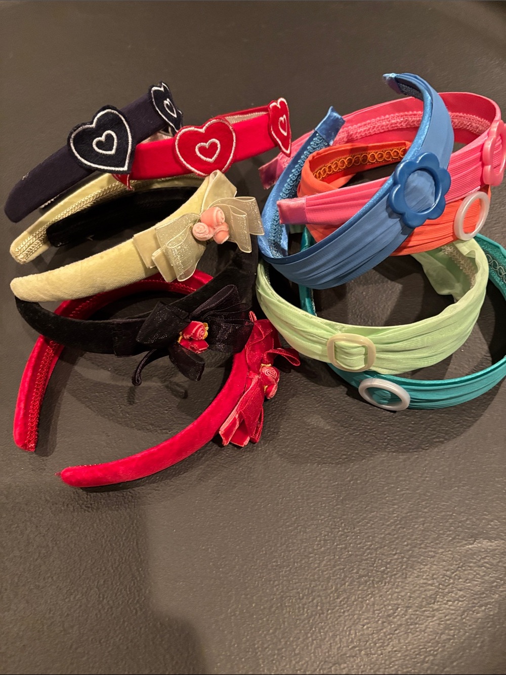 Kids Velvet and Plastic Fashion Headbands - Assorted Colors
